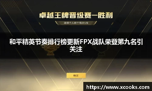 和平精英节奏排行榜更新FPX战队荣登第九名引关注