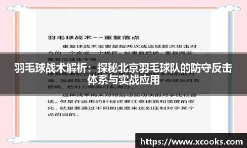 羽毛球战术解析：探秘北京羽毛球队的防守反击体系与实战应用